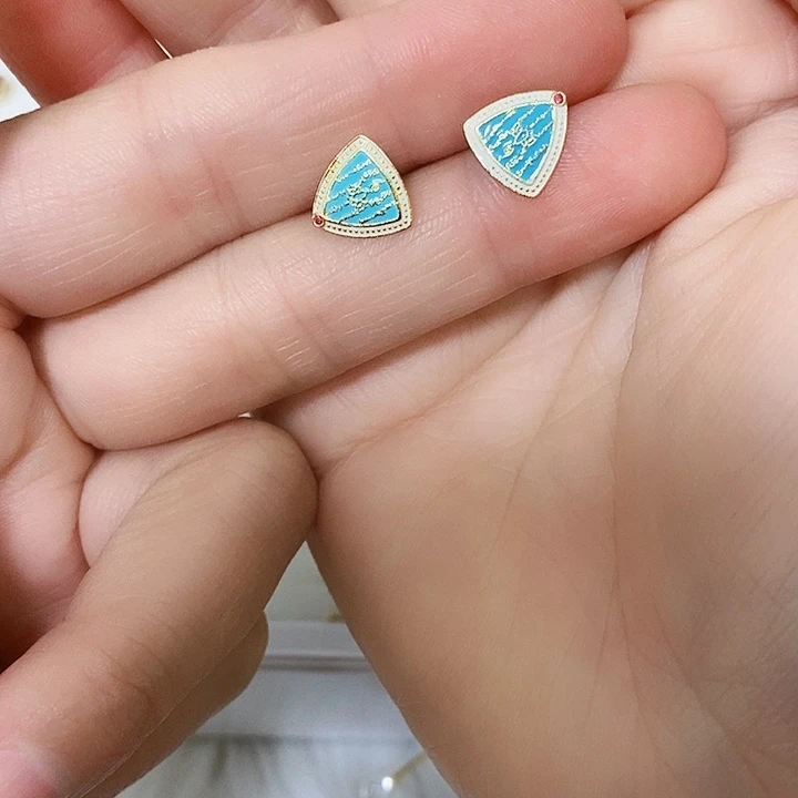 水晶耳饰银S925镶嵌耳饰