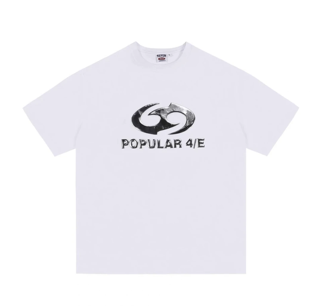 质感太好了！280克重磅国潮小众设计金属字母短袖男女