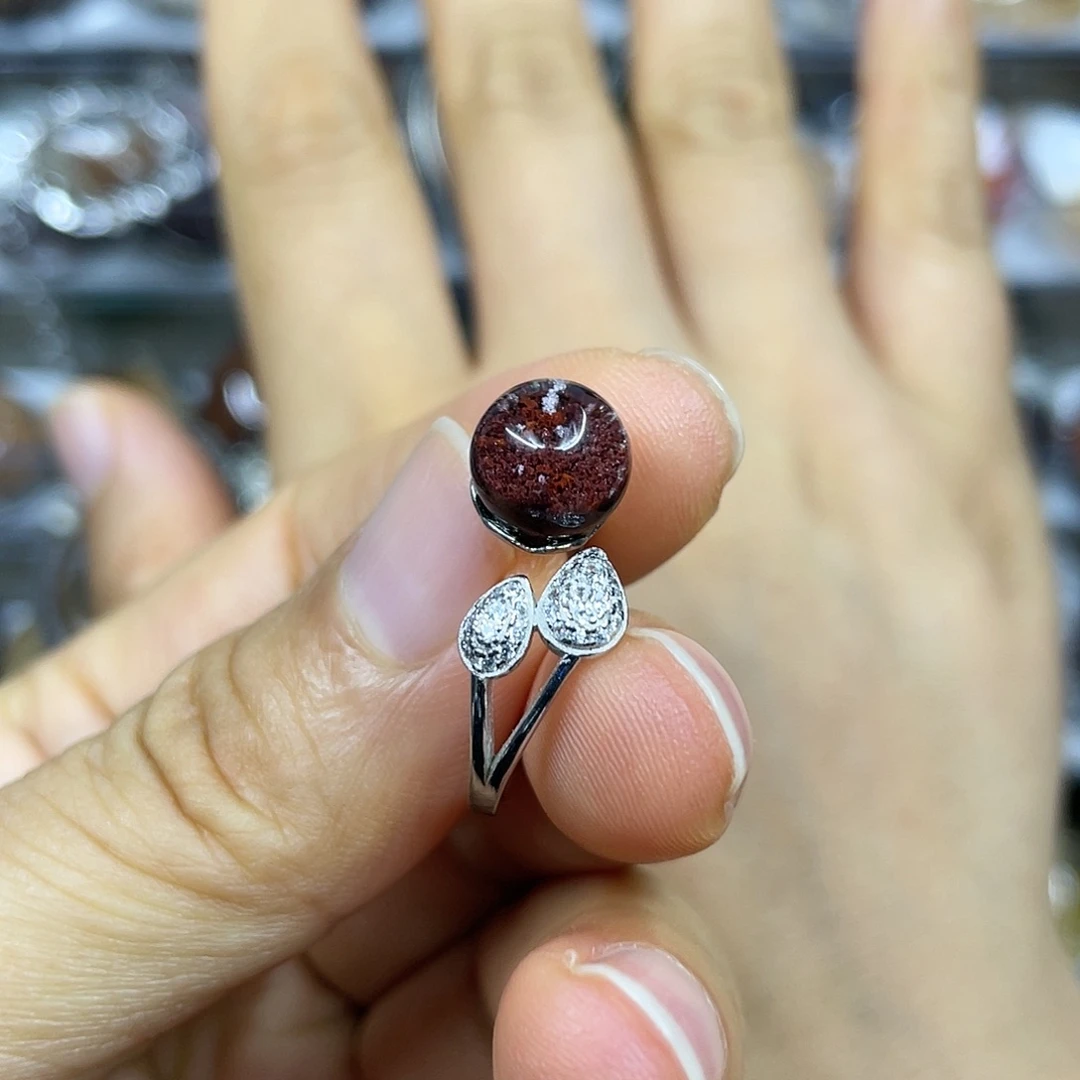 【闪购商品】银S925镶嵌珠宝半成品水晶戒指