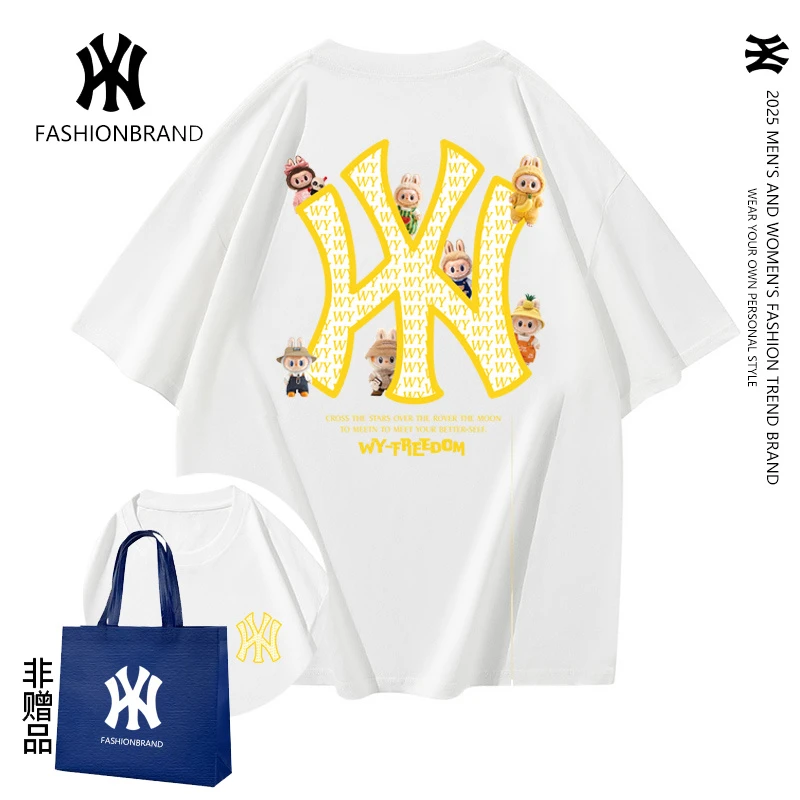 WY夏季潮牌纯棉休闲潮流上衣2025情侣同款T恤男女同款1