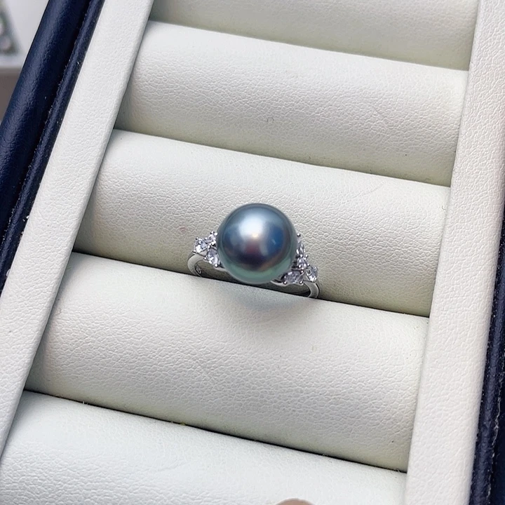 海水珍珠戒指银S925镶嵌w32