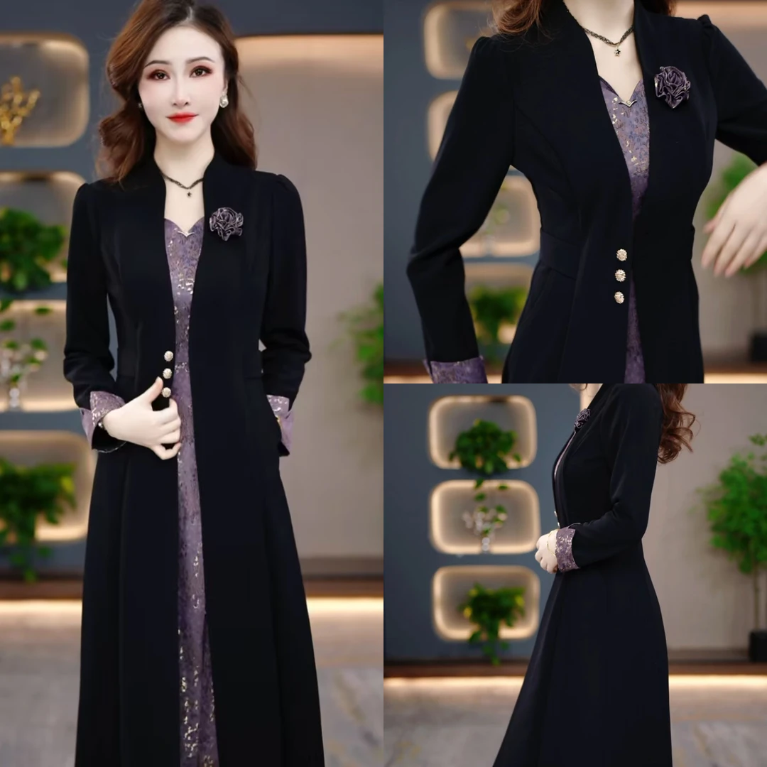 秋季时尚连衣裙2025新款气质显瘦时尚百搭收腰连衣裙MY25Y2360款