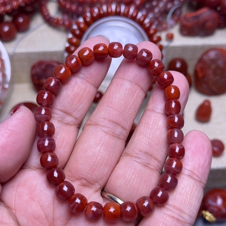 南红玛瑙未镶嵌手链火焰6 + M九口