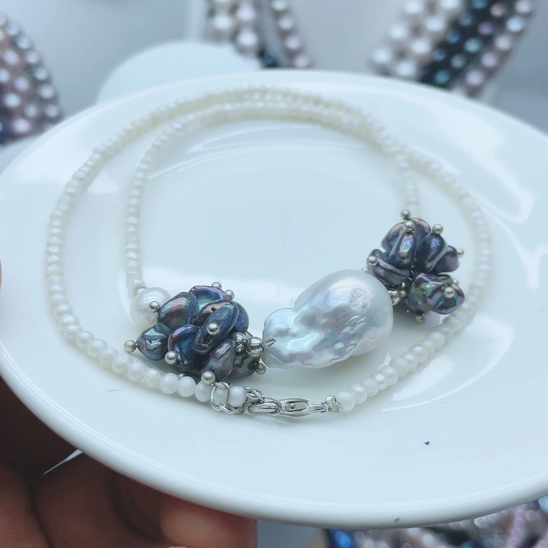 淡水珍珠颈饰钛钢