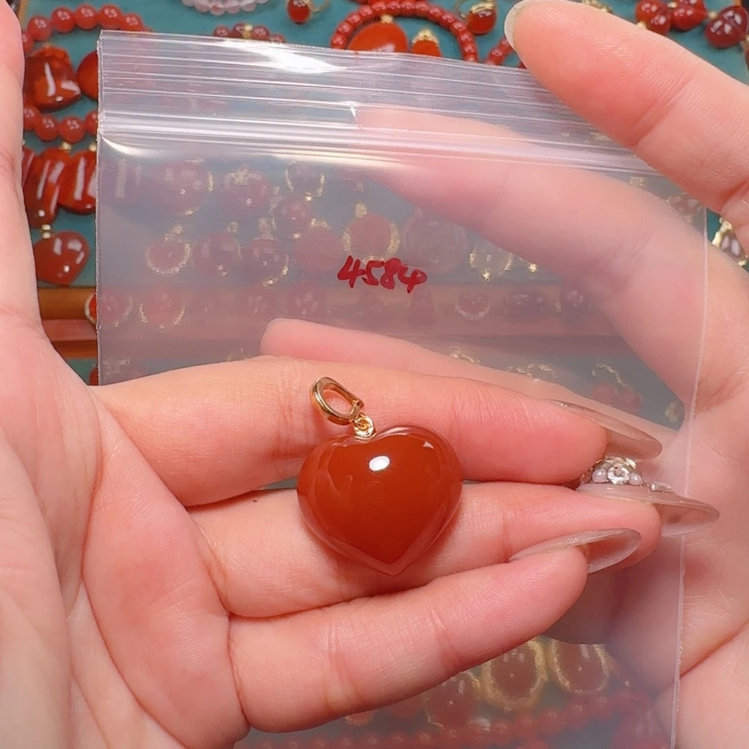 南红玛瑙银S925镶嵌吊坠