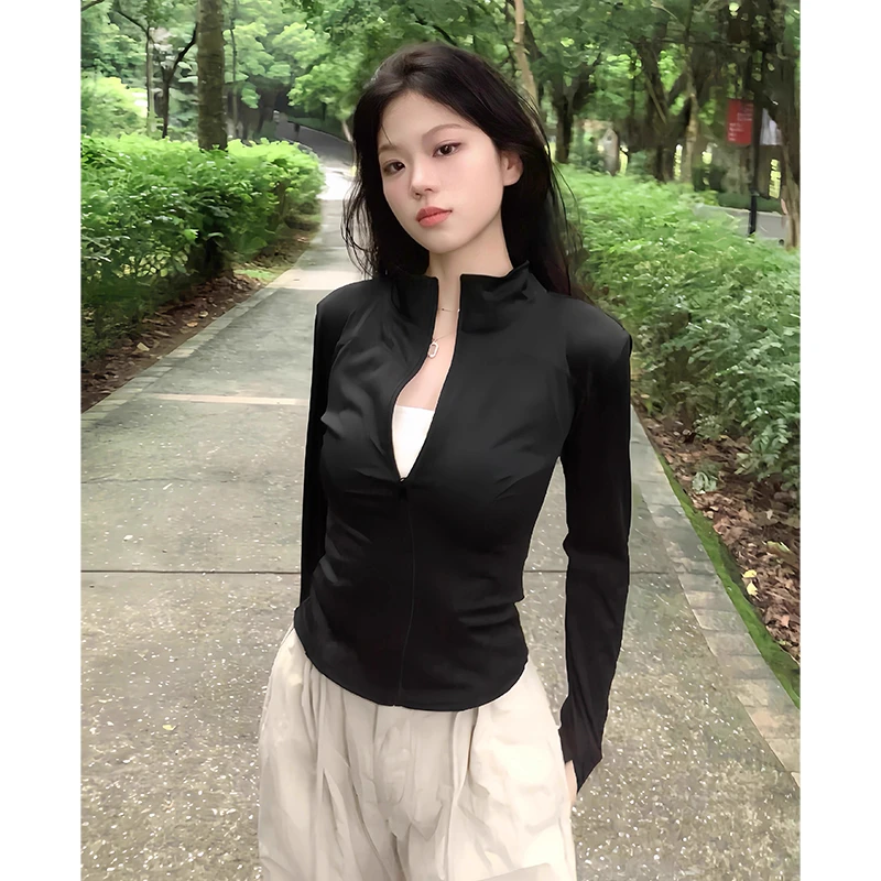 网红瑜伽服运动健身外穿女显瘦运动上衣短款开衫秋外套2025新款潮