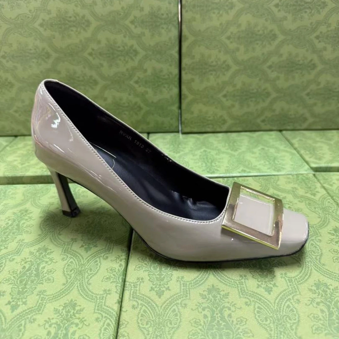 【漆皮方扣】时尚方扣平底单鞋气质百搭明星同款百搭鞋子