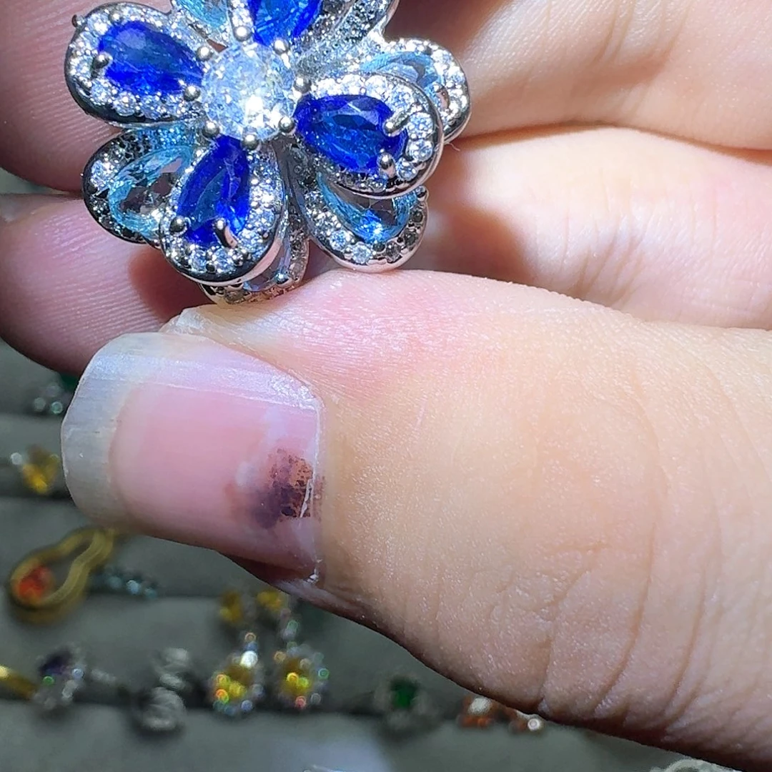 托帕石戒指银S925镶嵌