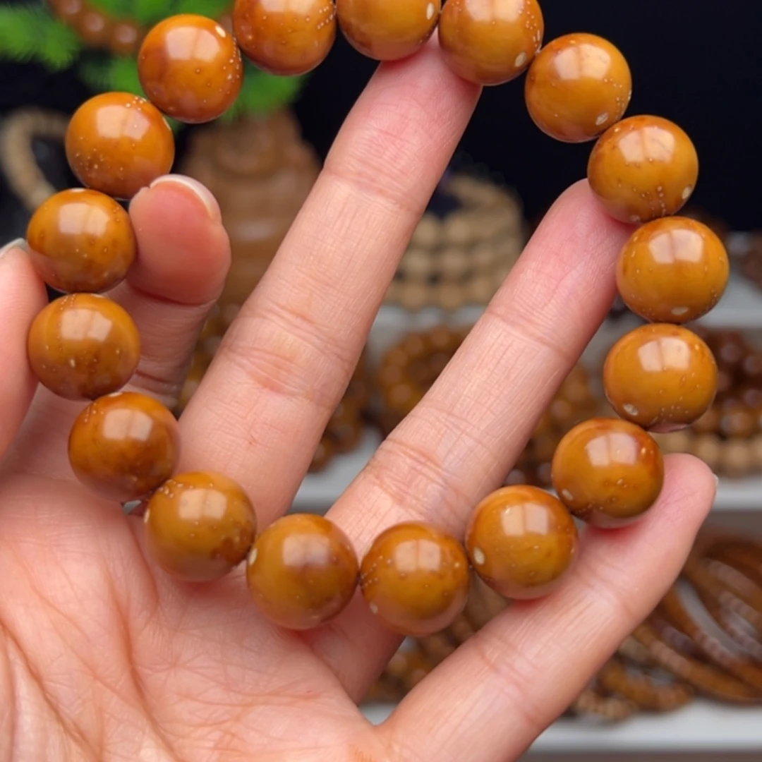 紫金鼠手串卡13半实心光珠