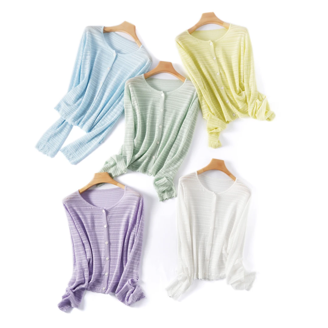 25夏季新款轻薄防晒小衫针织衫莱赛尔纤维透气开衫外套