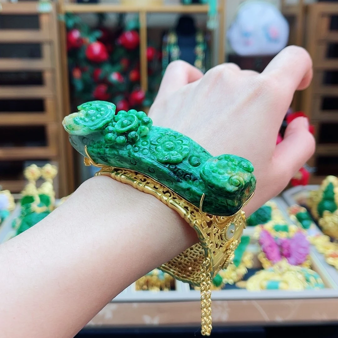 银S925镶嵌手镯翡翠48小时鉴赏期1