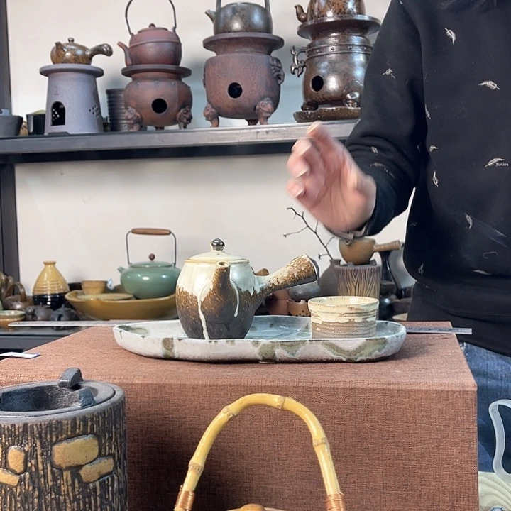 紫泥茶壶紫砂粗陶茶器