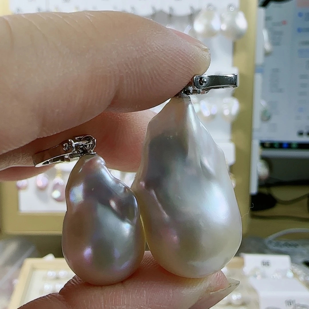 淡水珍珠吊坠（特价有瑕）银S925镶嵌