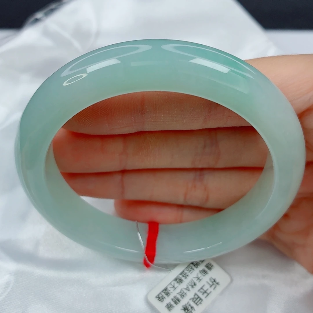 翡翠未镶嵌手镯58.6正圈，胶润晴绿均匀，百搭，026