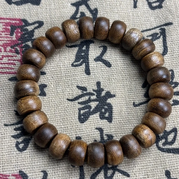 沉香文莱粗纹软丝蛇皮纹12mm+算盘珠沉水级（多样性发一件）