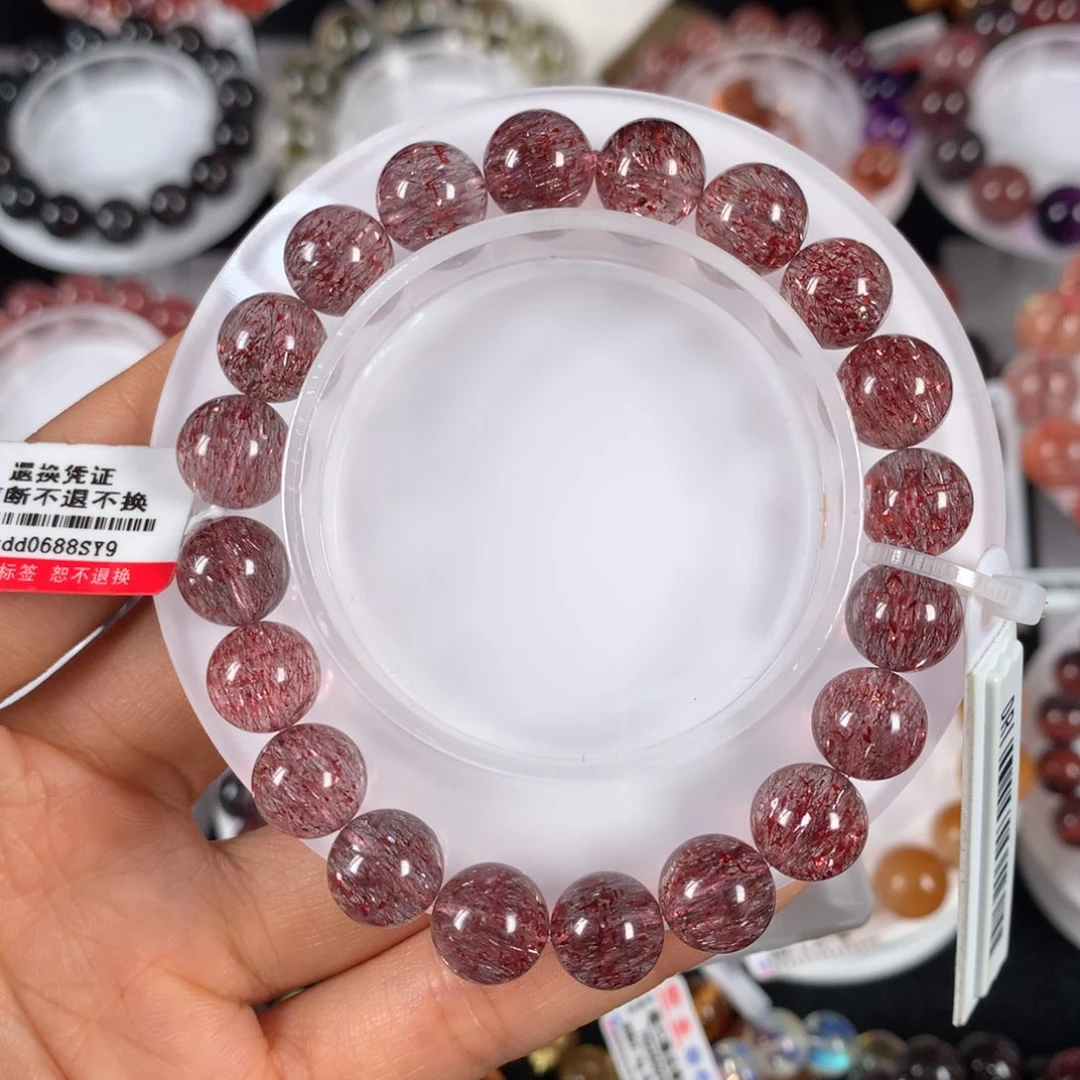 水晶手链未镶嵌稀有矿红彼岸花超七10.2