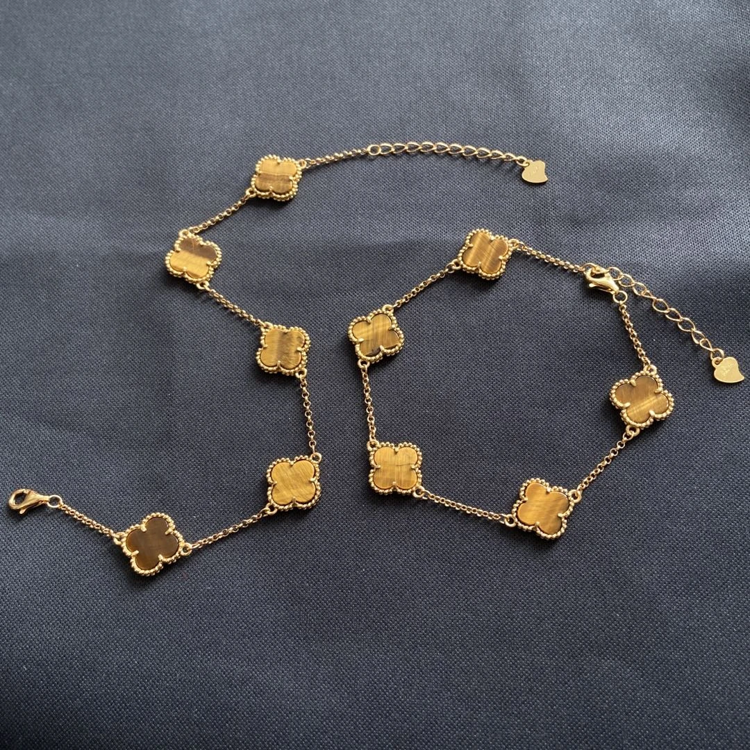 【星浩珠宝】s925银镶虎眼石手链7-2T86K22【多样性发一件】约7*7mm