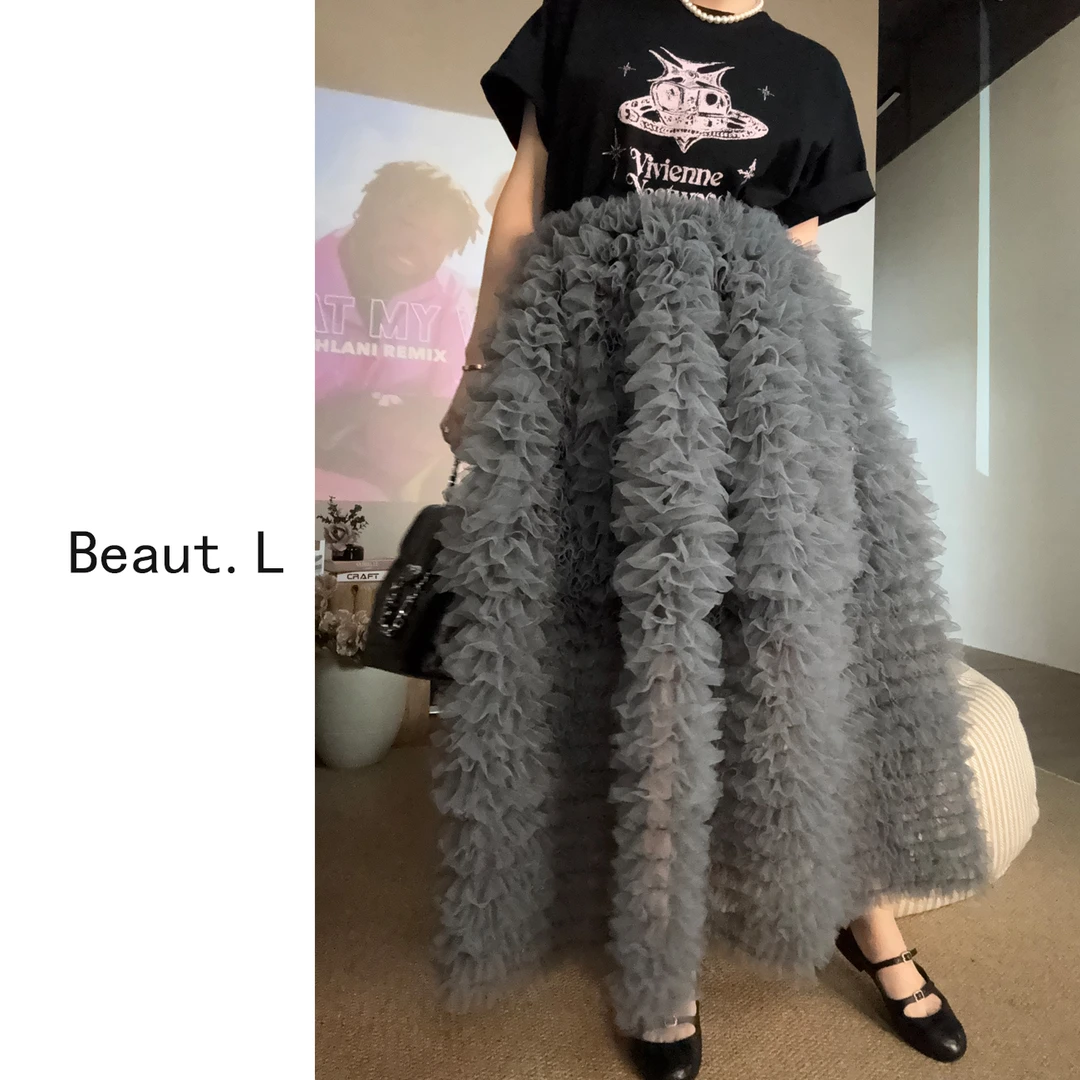 【Beaut.L】Bibiy [梦幻少女] 绝美胖胖纱裙气质高腰小众名媛