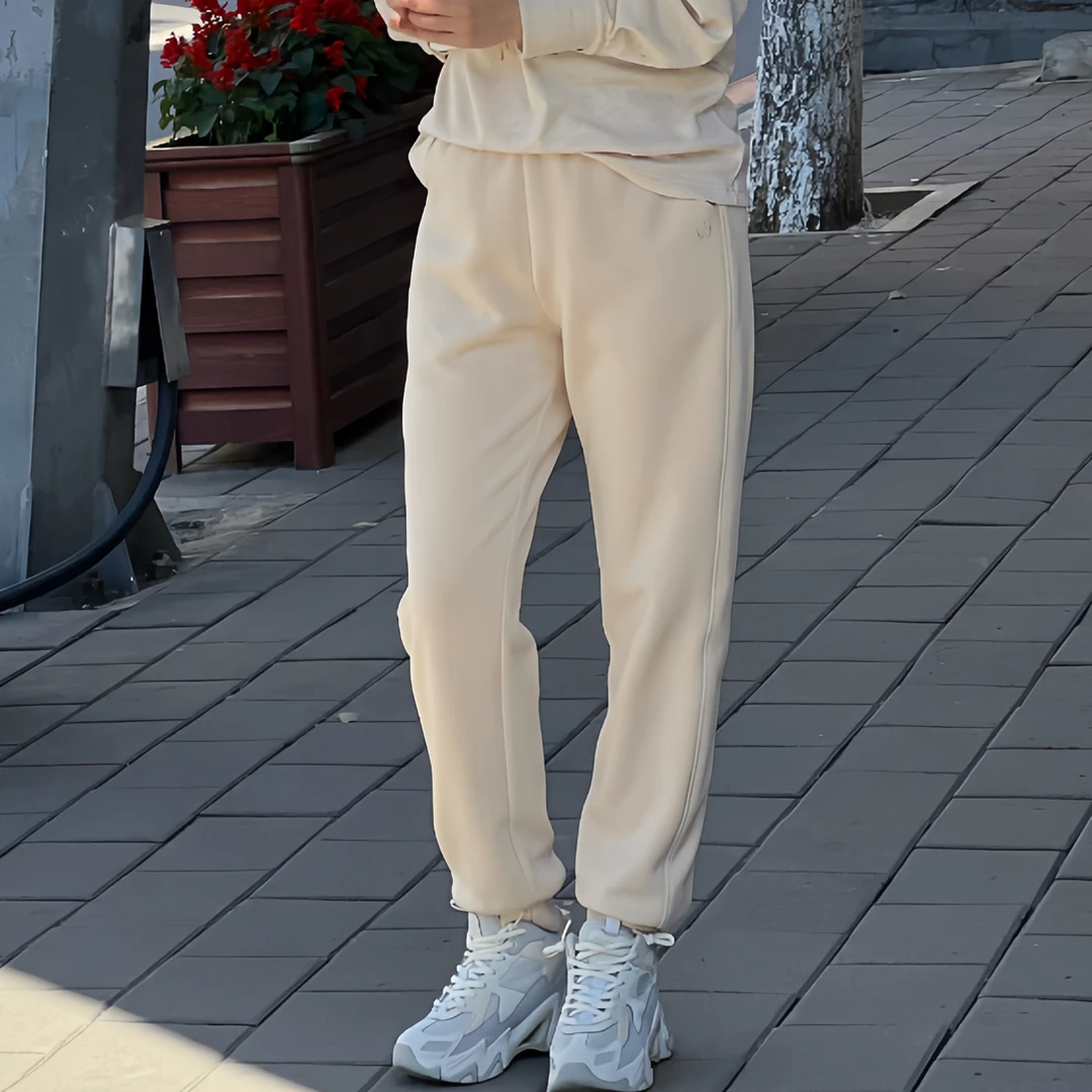 櫟丝御锦【东北过冬·卫裤】柞蚕丝绒女束脚冬季加厚绒保暖裤 50440H