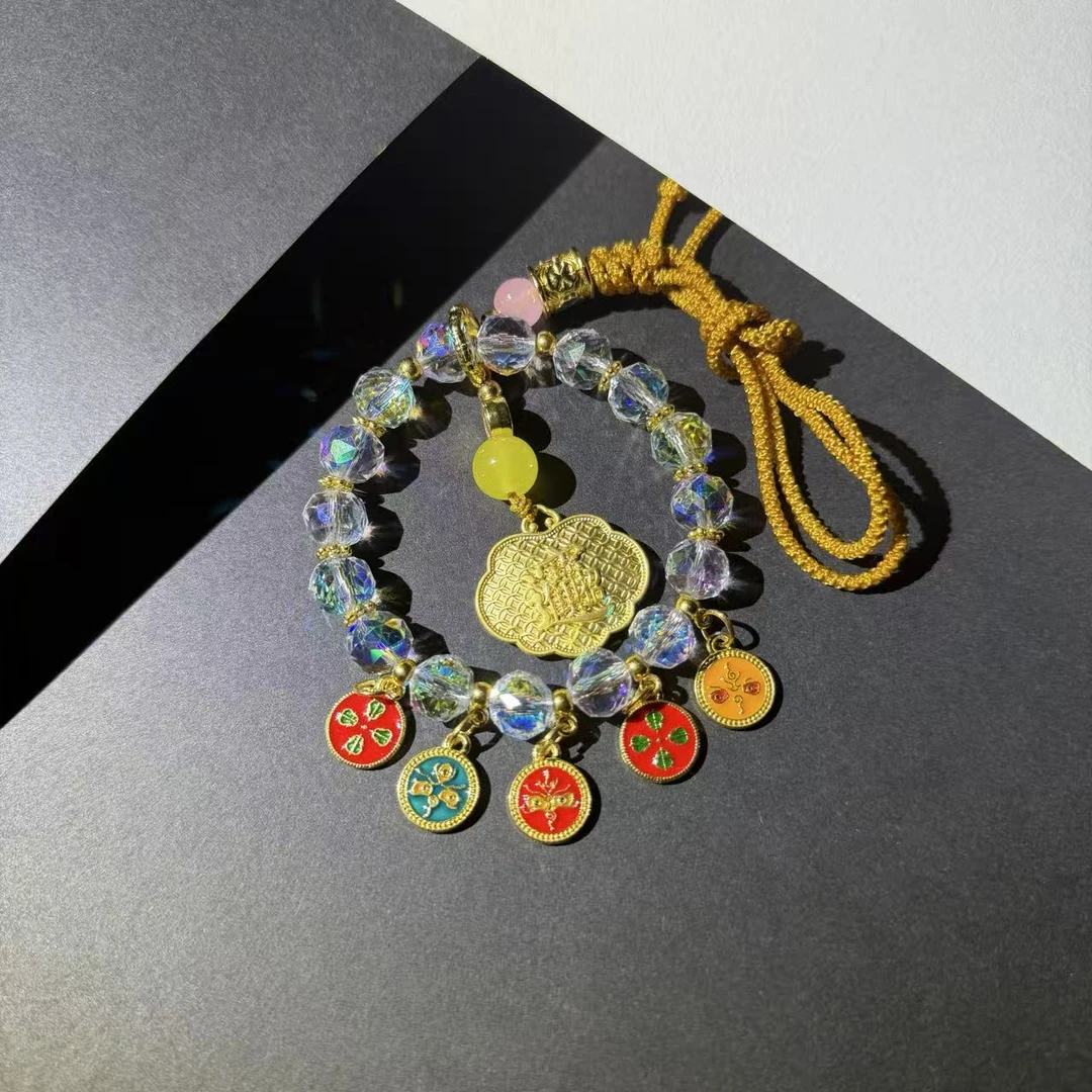 合金琉璃吊坠 DG1287-五路财神炫彩琉璃挂件