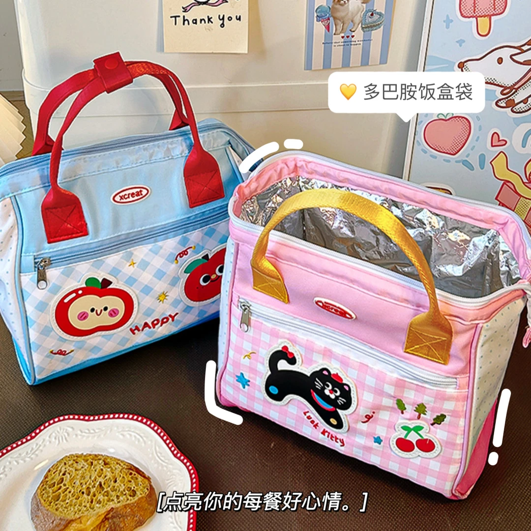 可爱防水饭盒袋保温上班族专用饭包手提儿童学生高颜值带饭便当包