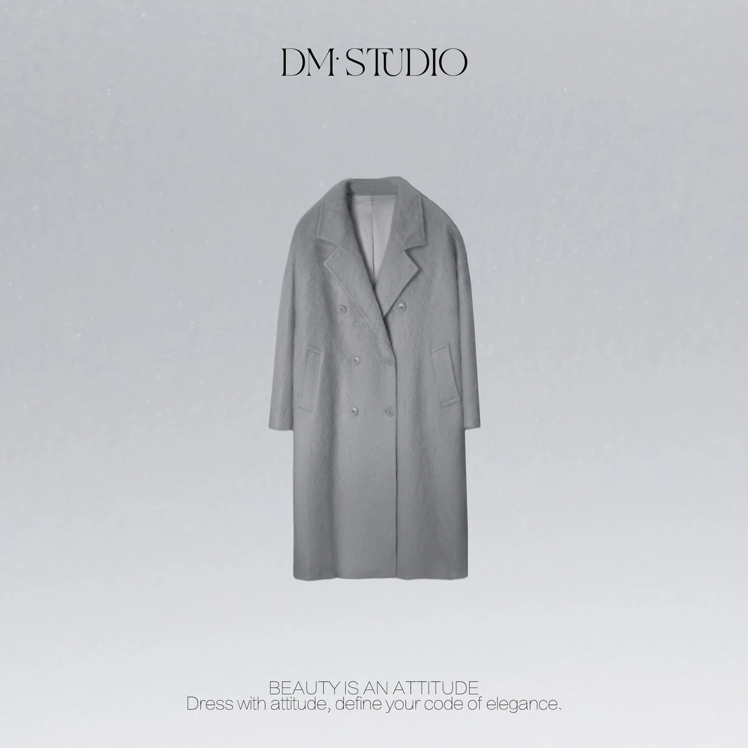 DEDM•STUDIO/绵羊毛+桑蚕丝+山羊绒毛呢外套大衣2509MNWT/DY522