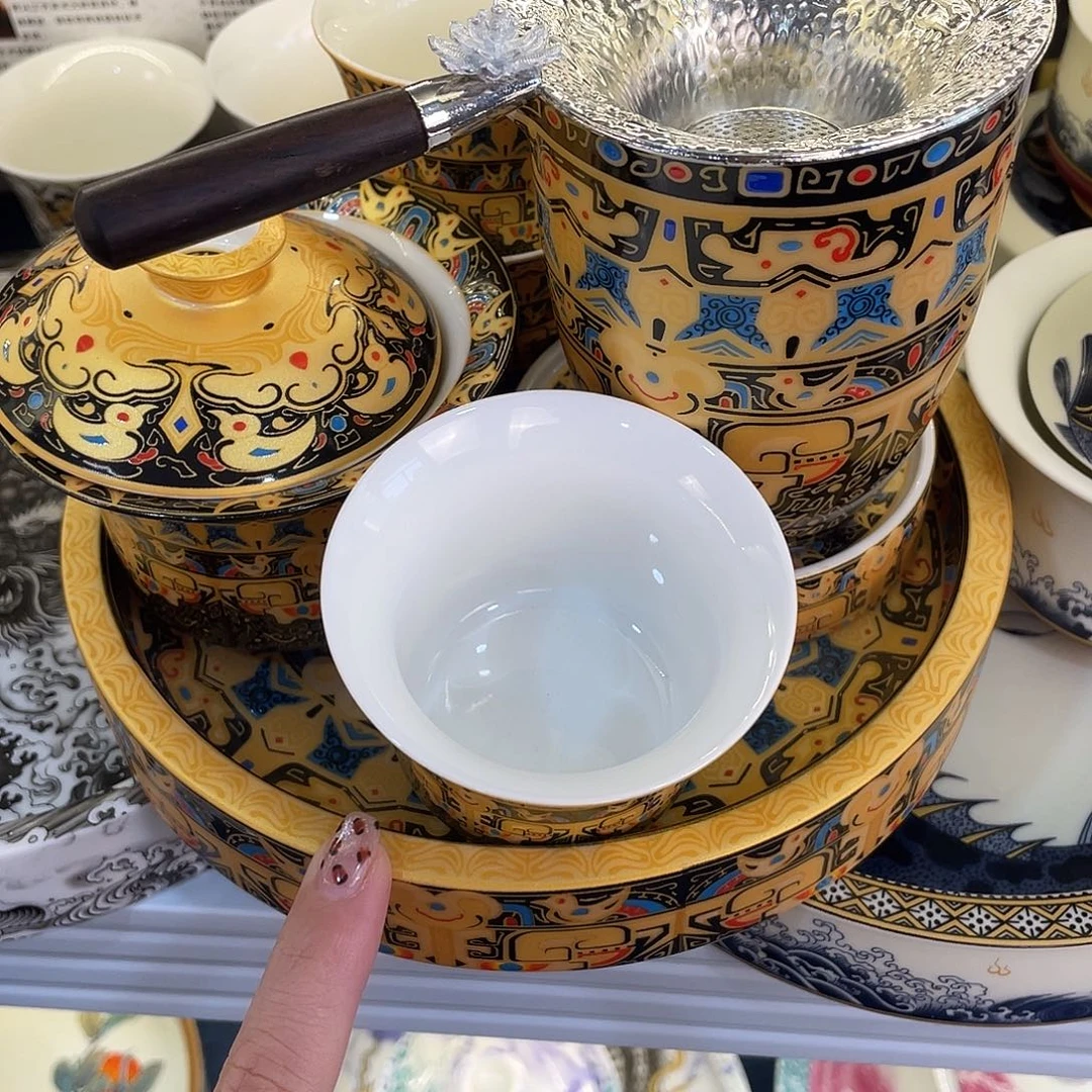 陶景德陶瓷盖碗茶具