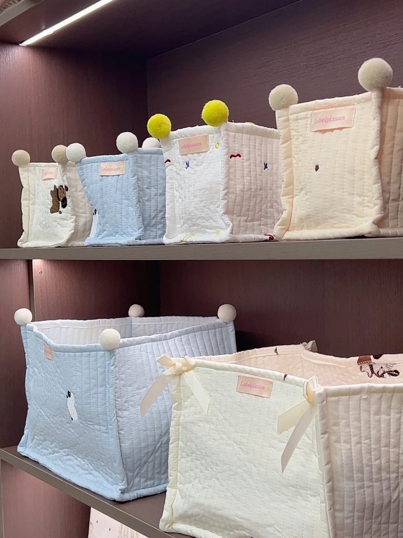 北欧ins风卡通全棉宝宝尿布衣服收纳筐儿童玩具整理袋床品收纳袋