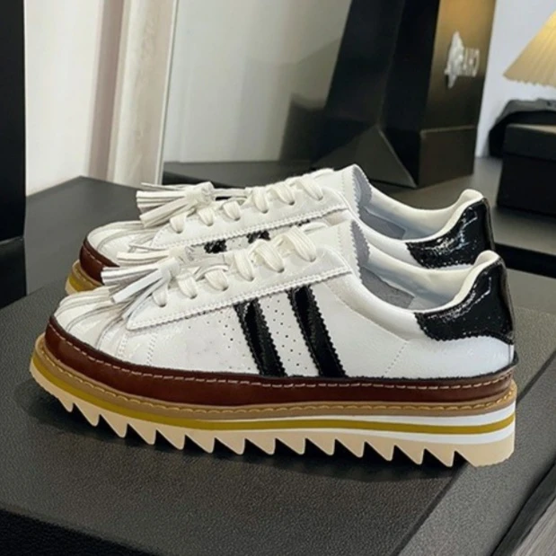 2025秋季新款爆款百搭时尚舒适贝壳头小白鞋女情侣休闲运动女鞋