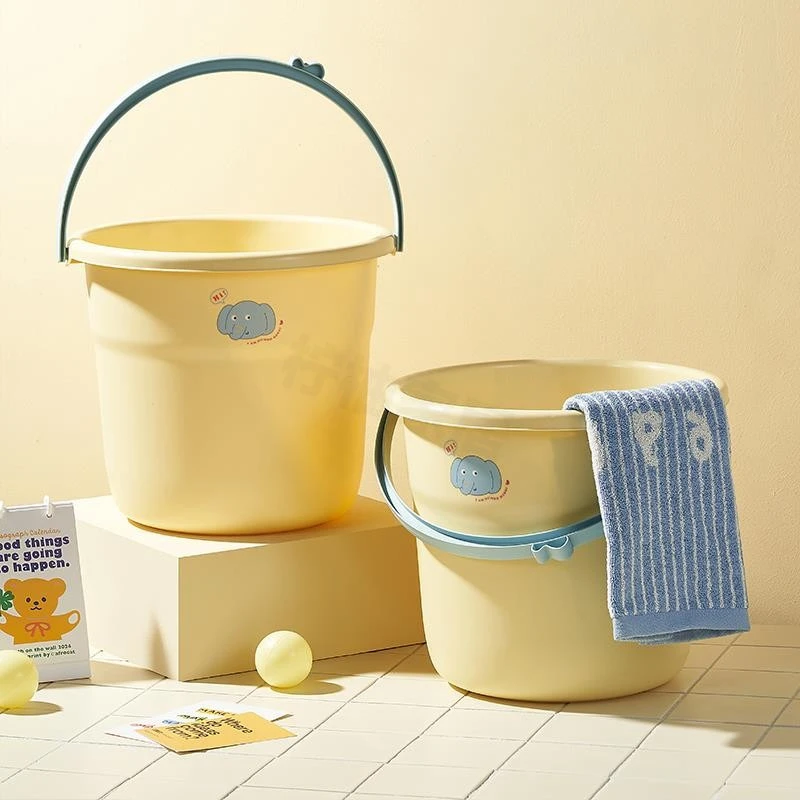 水桶家用大号储水桶大容量卡通加厚耐用塑料桶学生宿舍用带盖盆桶