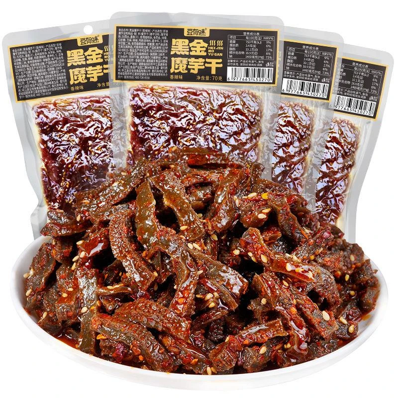 新货豆有味黑金魔芋干湖南特产香辣速食魔芋爽大包解馋小零食宿舍