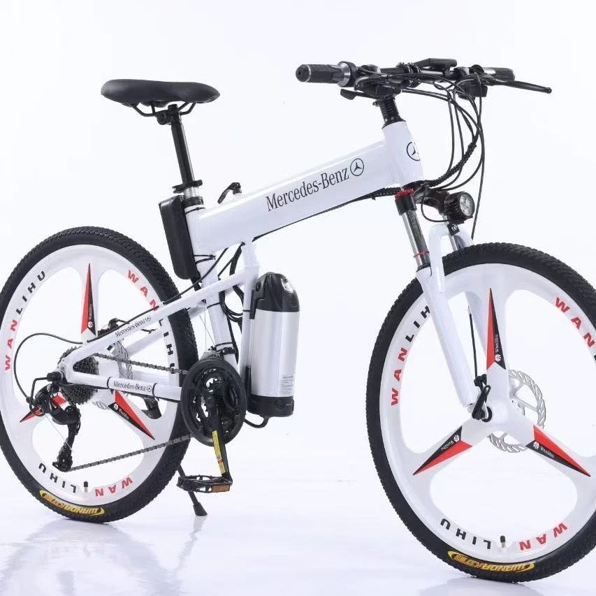 梅赛德斯奔驰自行车双臂震三合一体26寸27速折叠铝合金助力山地车