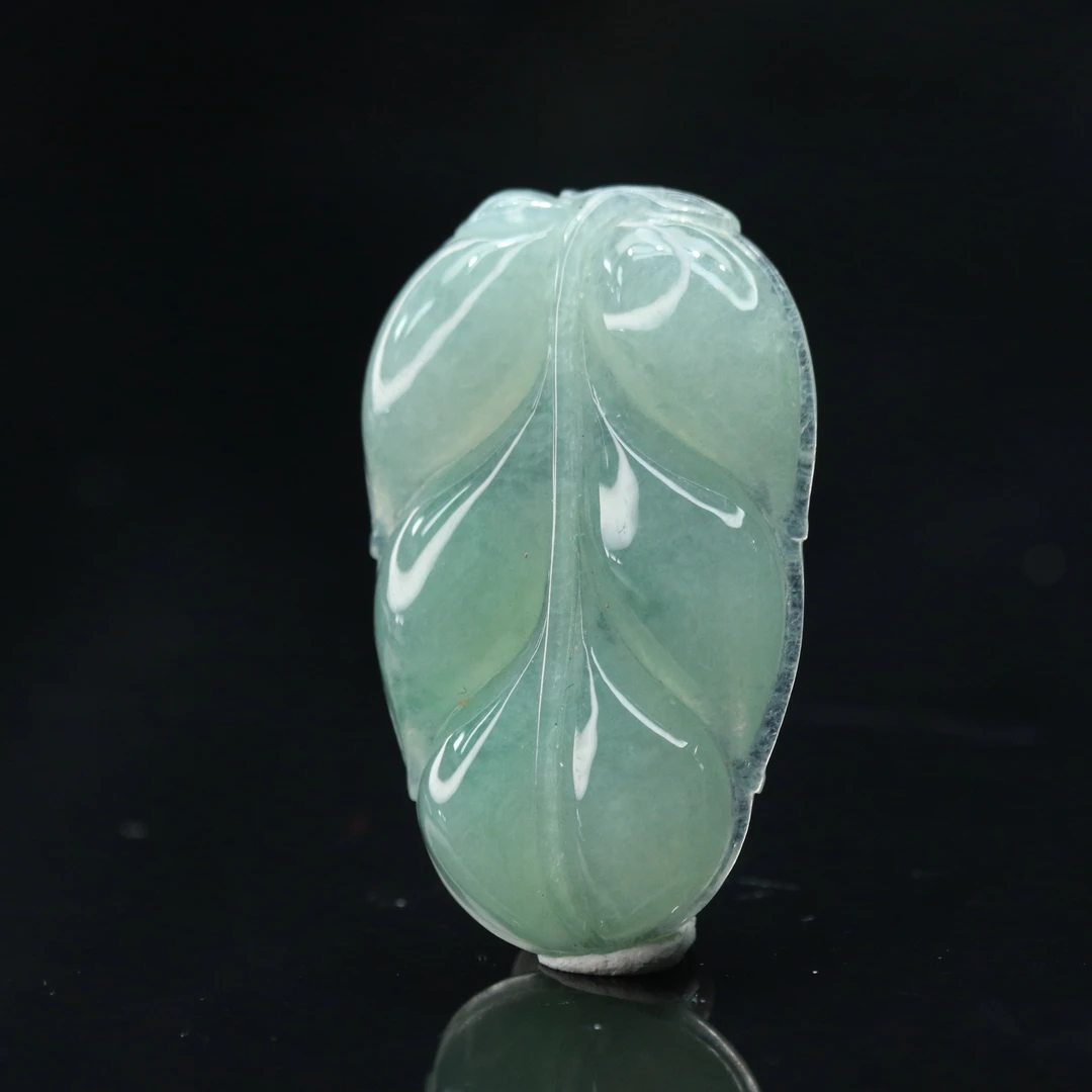 41天然缅甸翡翠A货叶子挂件/400027/上海嘉禾拍卖