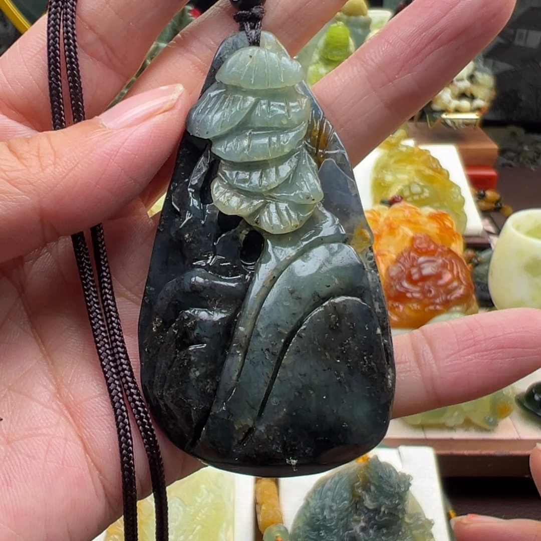 岫玉未镶嵌挂件挂件