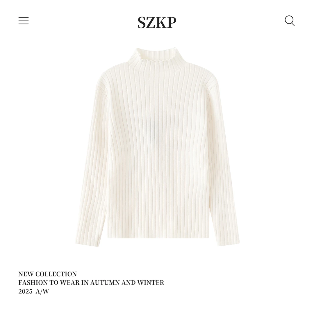 SZKP冬季新款女童百搭衣服中大童时尚儿童半高领毛衣MFYD552804
