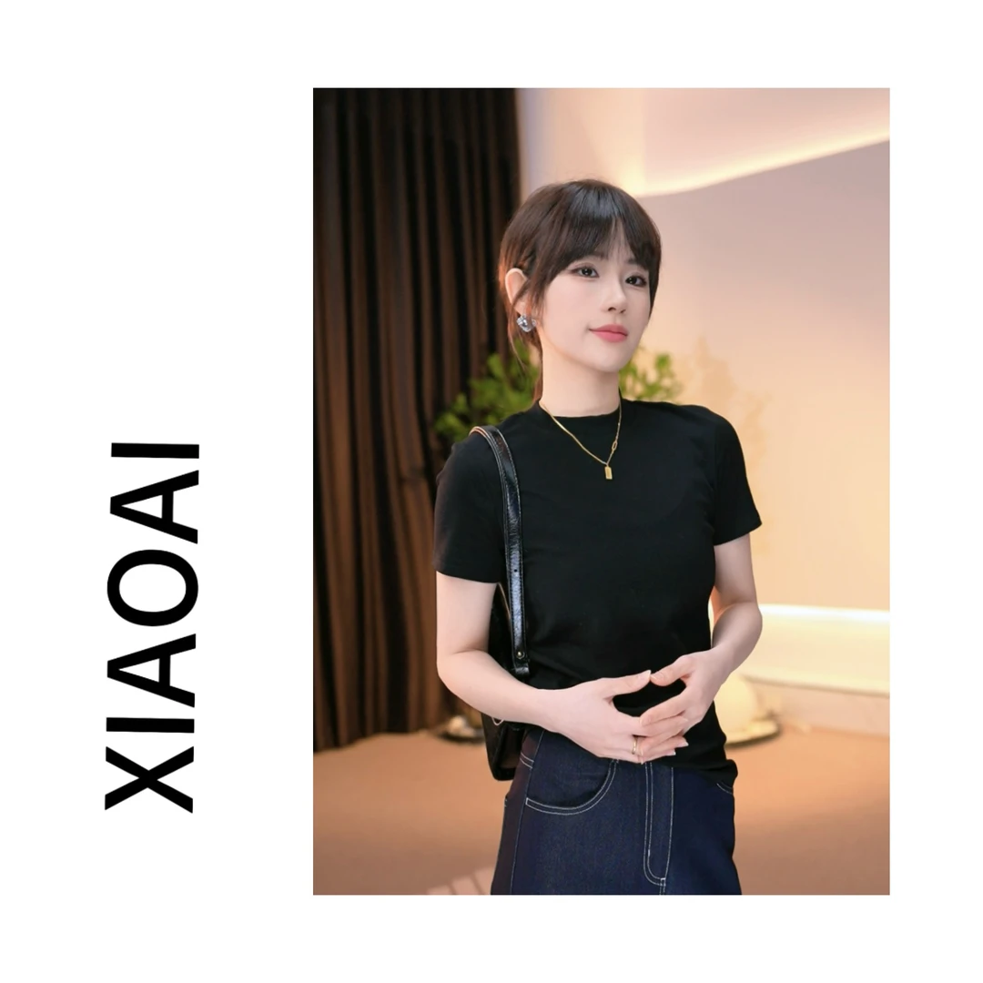 A 修身显瘦2025新款时尚百搭短袖纯色打底T恤BN25069