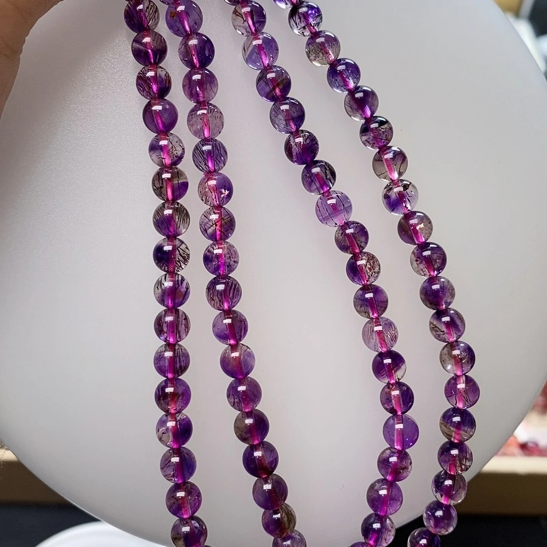 未镶嵌手链水晶6紫超七多圈H616