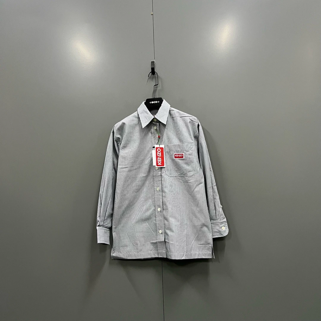 未使用 KENZO/肯佐 jp909 015380 条纹徽标衬衫 36码