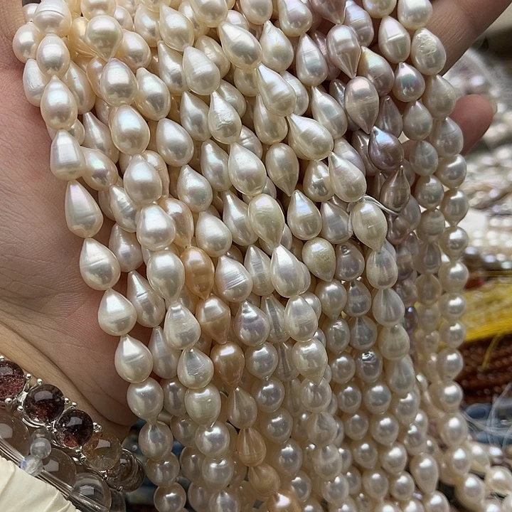 玛瑙/玉髓未镶嵌珠宝半成品一条8mm左右水滴珍珠