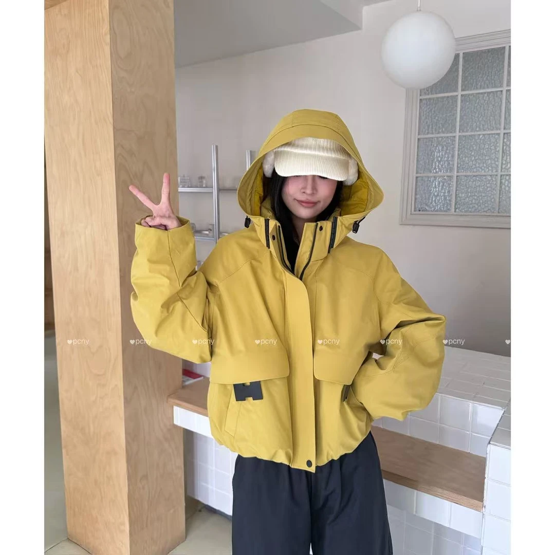 PCNY「黄黑皮克星」不理理冬季新款小众女装时尚宽松百搭羽绒服外套