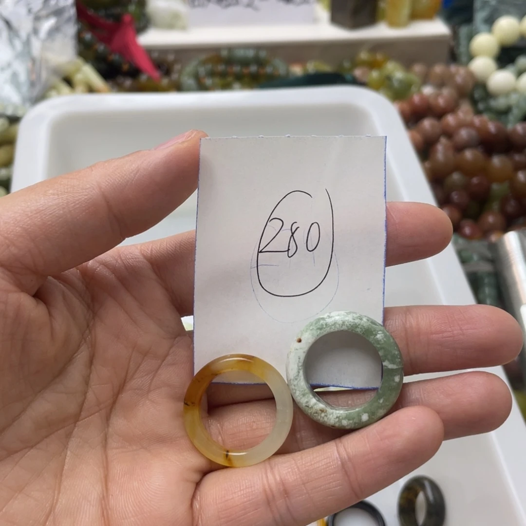 蛇纹石玉手链合金红*