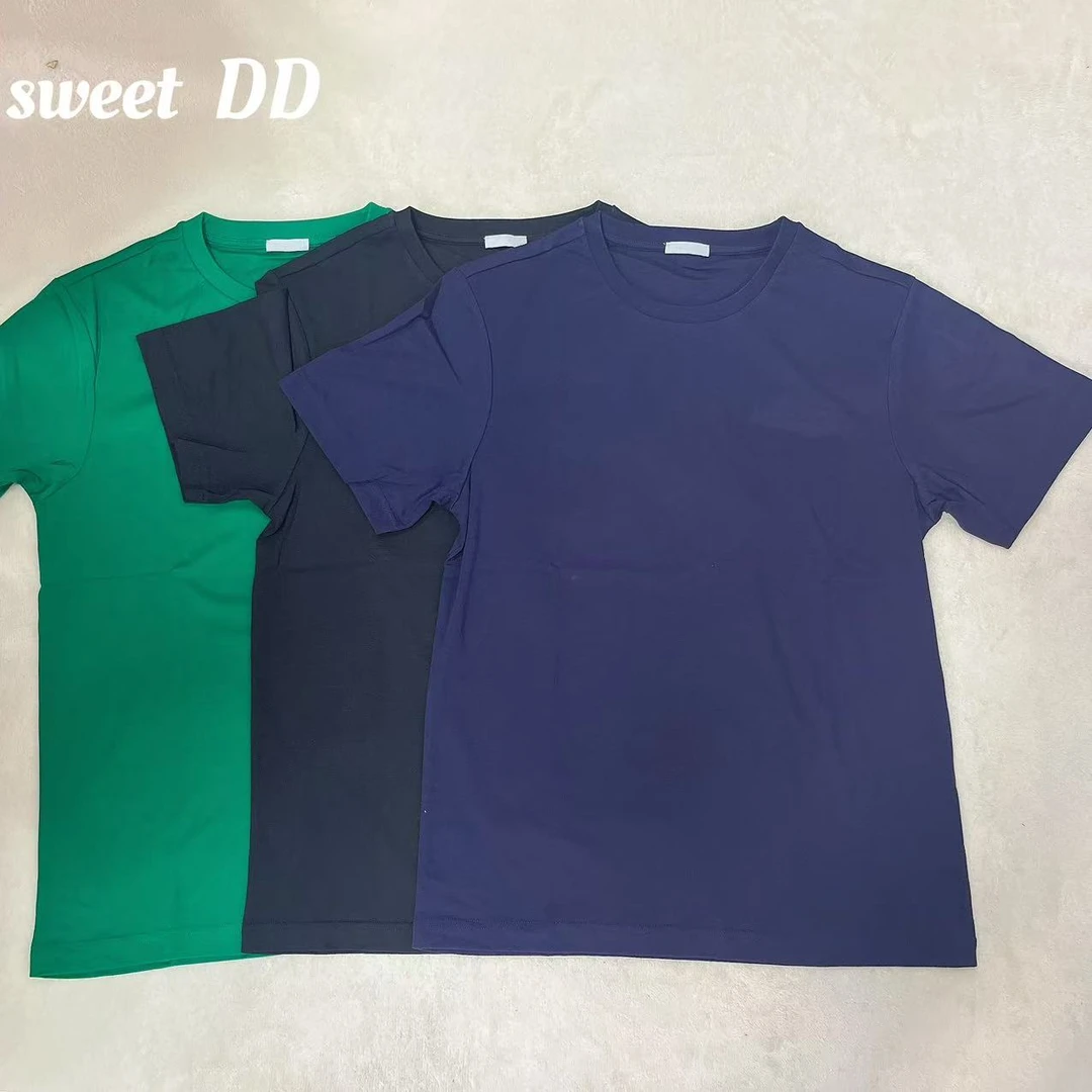 Sweet DD三色休闲左胸字母刺绣短袖T恤