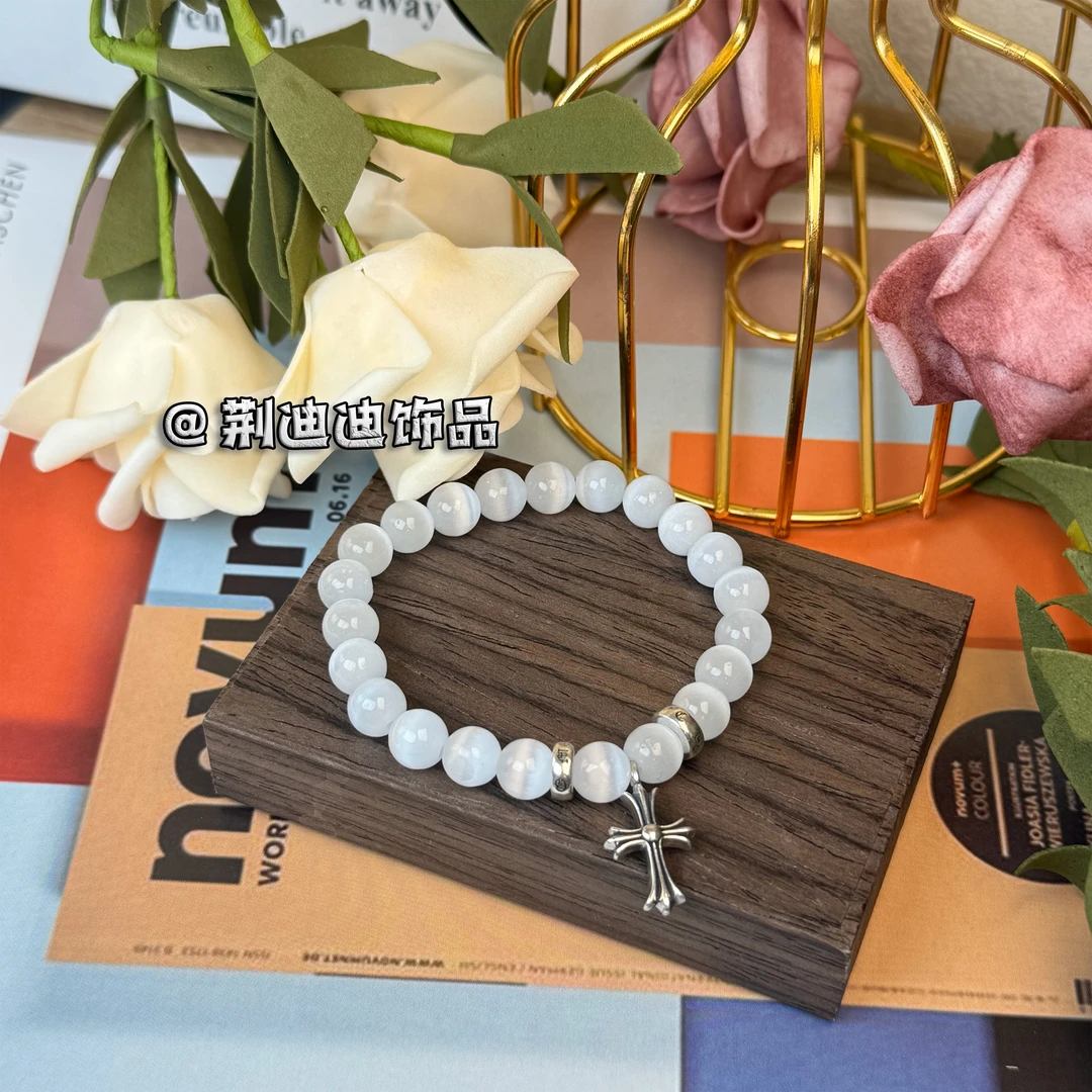 铜合金珐琅手链 天然串珠十字架手串SL-1002