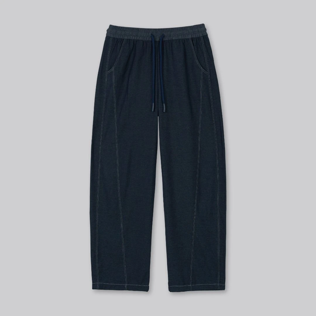 【加绒加厚】新款女宽松舒适秋季拼接百搭直筒弯刀休闲牛仔裤1xh11