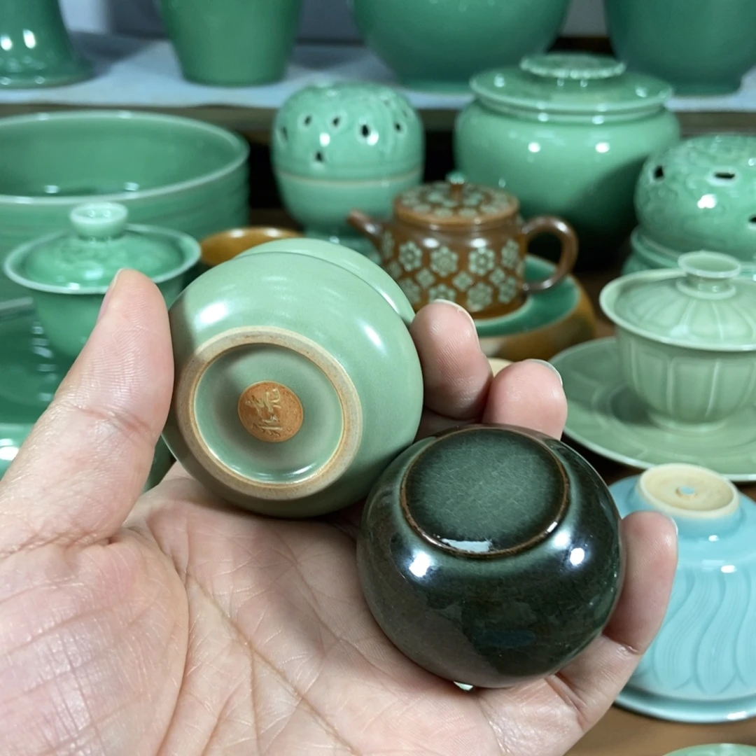龙泉青瓷手工茶器盖置