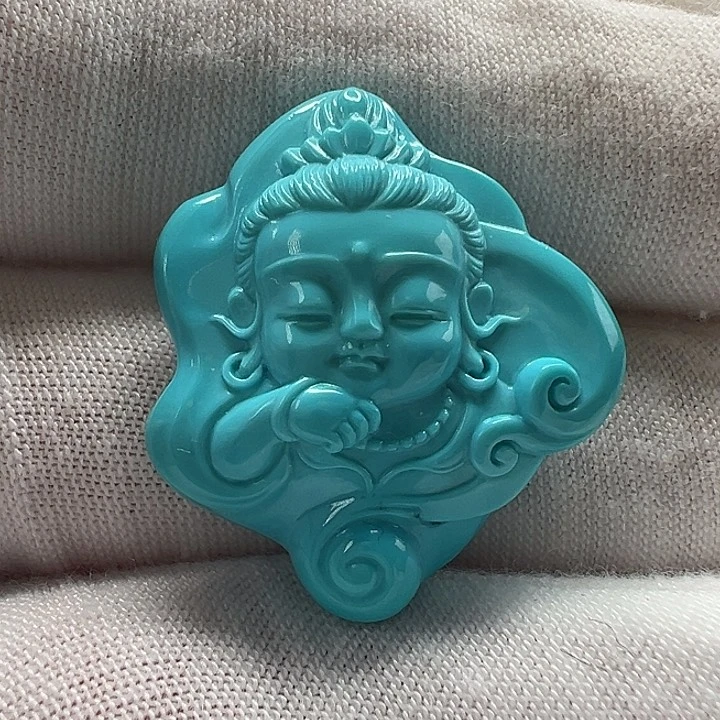 绿松石未镶嵌宝宝观音