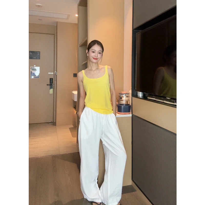 【部分现】2025夏季新款宽松舒适百搭抽绳阔腿休闲裤长裤女Q254156