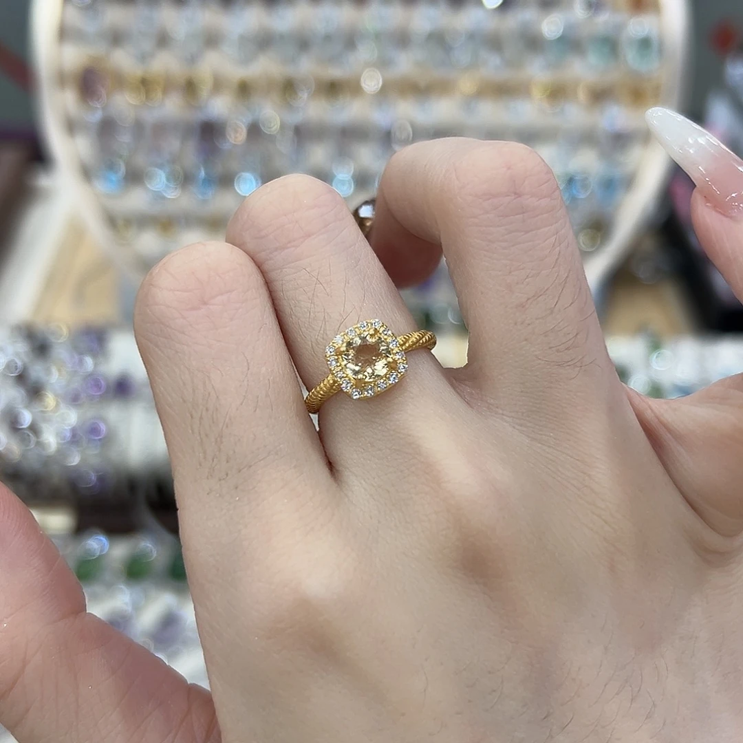 银S925镶嵌戒指黄晶