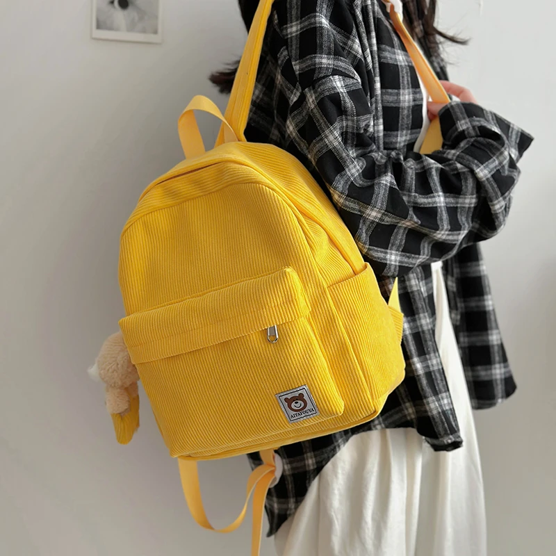 今年新款日韩双肩包女简约纯色小背包女双肩小清新女时尚书包轻便