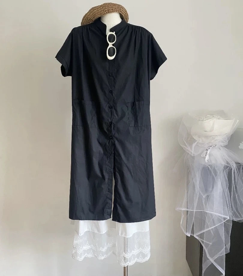 230  韩版高级感纯色衬衫中长连衣裙（J15）